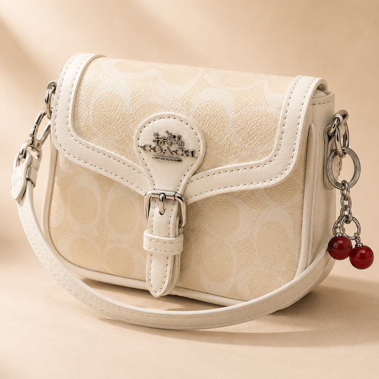 کیف زنانه COACH چرم طرحدار به همراه بند بلند